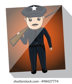 Gunman with Rifle Vector