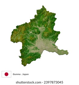 Gunma, Prefectura del Mapa Topográfico de Japón (EPS)
