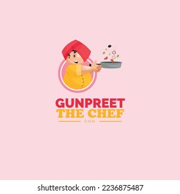 Gunpreet the chef vector mascot logo template. 