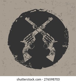 Guns design on grunge background, grunge vector 
