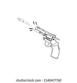 guns doodle icon vector 