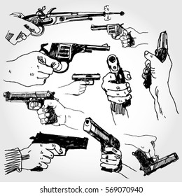 Armas en las ilustraciones de mano