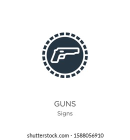 Guns icon vector. Trendy flat guns icon from signs collection isolated on white background. Vector illustration can be used for web and mobile graphic design, logo, eps10