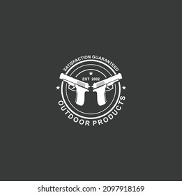 Guns Logo Template. Military And Weapon Logo Design Vector Illustration