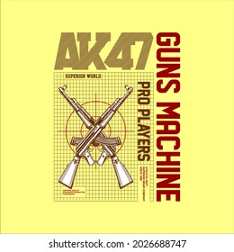 ametralladora ak47 simple moda vintage