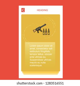 Guns  mobile vertical banner design design. Vector