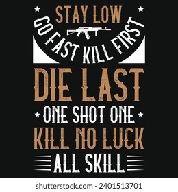 Guns or riffles typography or graphics tshirt design 