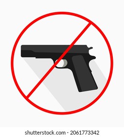No se deben usar armas. ilustración simple vector clipart.