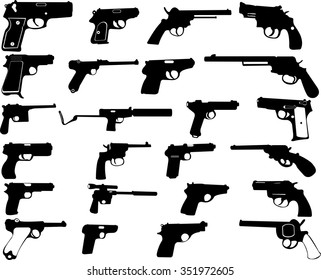 Guns silhouettes collection - vector