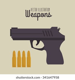 Guns and weapons icon graphic design, vector illustration eps10