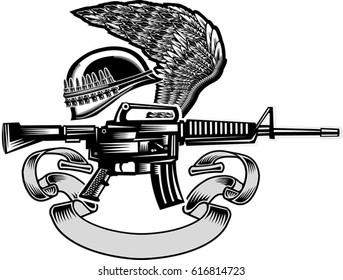 Guns and Wings. Helmet