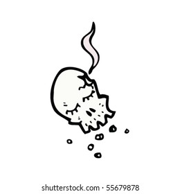 caricatura de cráneo con arma de fuego