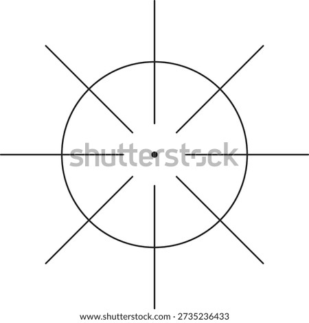 A gunsight aiming reticule in black