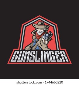 Gunslinger Mascot Esport Logo Team