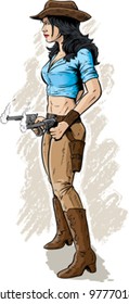 Gunslinger. With vector, smoke is on a different layer so it can easily be removed.
