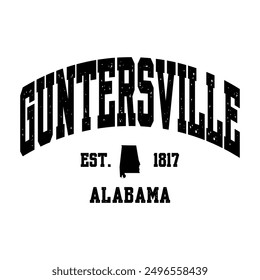 Guntersville text effect vector. Editable college t-shirt design printable text effect vector