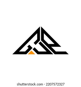 GUP letter logo creative design with vector graphic, GUP simple and modern logo in triangle shape.