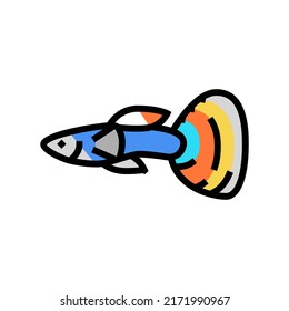 guppy fish color icon vector. guppy fish sign. isolated symbol illustration
