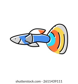 guppy fish color icon vector. guppy fish sign. isolated symbol illustration