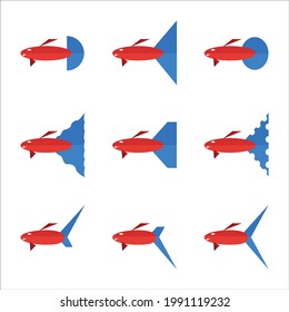 guppy fish icon vector design. 