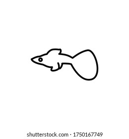 guppy fish line vector design template illustration