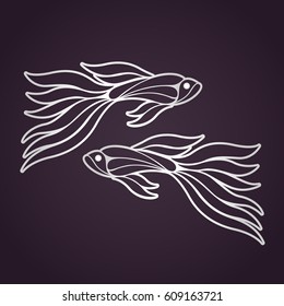 GUPPY FISH logo vector icon design illustrations