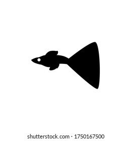 ilustración de la plantilla de diseño de vector de silueta de pez guppy