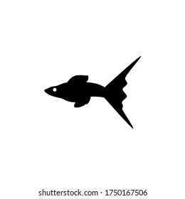 guppy fish silhouette vector design template illustration