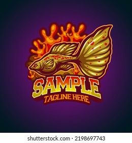 guppy fish template mascot logo vector