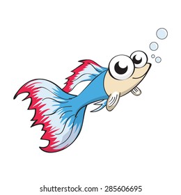 Guppy Fish Vector Cartoon Illustration