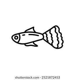 Guppy Outline Icon, Vector illustration