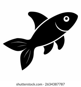 Guppy Silhouette icon on white background