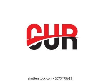 GUR Letter Initial Logo Design Vector Illustration
