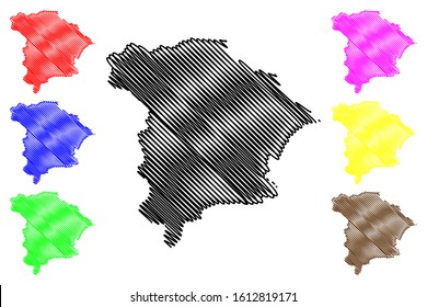 Gurabo municipality (Commonwealth of Puerto Rico, Porto Rico, PR, Unincorporated territories of the United States) map vector illustration, scribble sketch Gurabo map