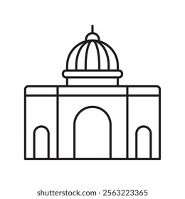 gurdwara building icon linear design