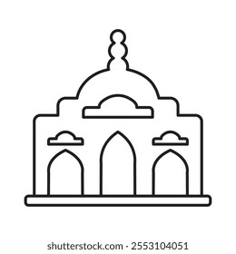 gurdwara building icon linear isolated
