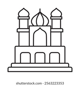 gurdwara building thin line isolated
