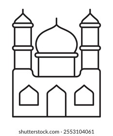ícone simples de linha gurdwara isolado