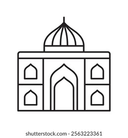 gurdwara linear isolated icon design