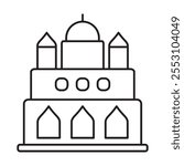 gurdwara workship line design isolated