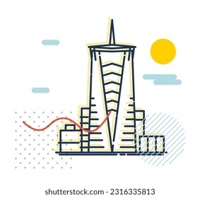 Gurgaon City Icon - Modern Building- Icon Illustration as EPS 10 File 