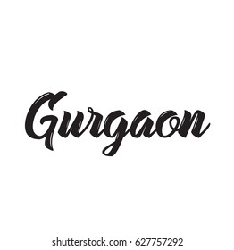 Gurgaon Text Design Vector Calligraphy Typography Stock Vector (Royalty ...