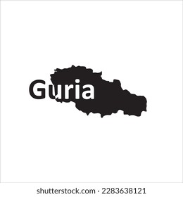 Guria map and black lettering design on white background