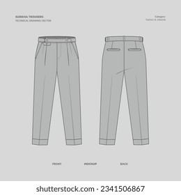 GURKHA TROUSERS LONG PANTS VECTOR