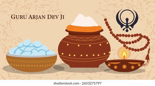Guru Arjan Dev Ji Jayanti Vector Banner Set - Spiritual Sikh Greetings