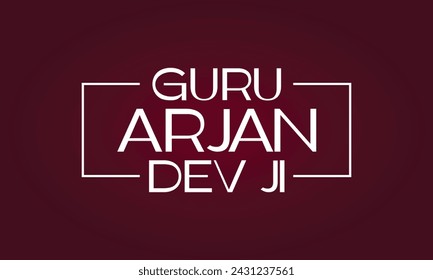 Guru Arjan Dev Sahib Stylish Text and radial background Design