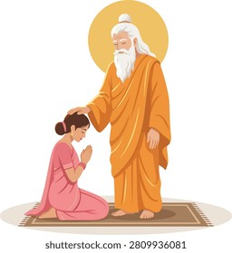 Guru Blessing Devotee Guru Purnima design 