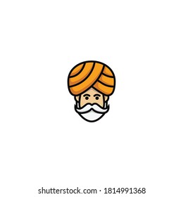 Guru cartoon vector illustration logo icon sign. Isolated object on white background