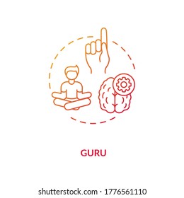 Guru concept icon. Professional mentor, experienced specialist idea thin line illustration. Teacher, skilled expert, inspiring role model. Vector isolated outline RGB color drawing