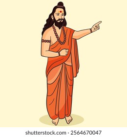 Guru Dronacharya Character with Creamy Background.